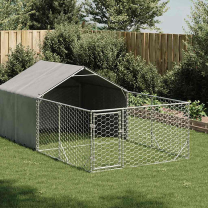 Hondenkennel Met Ren 6X3X1,9 M Gegalvaniseerd Staal