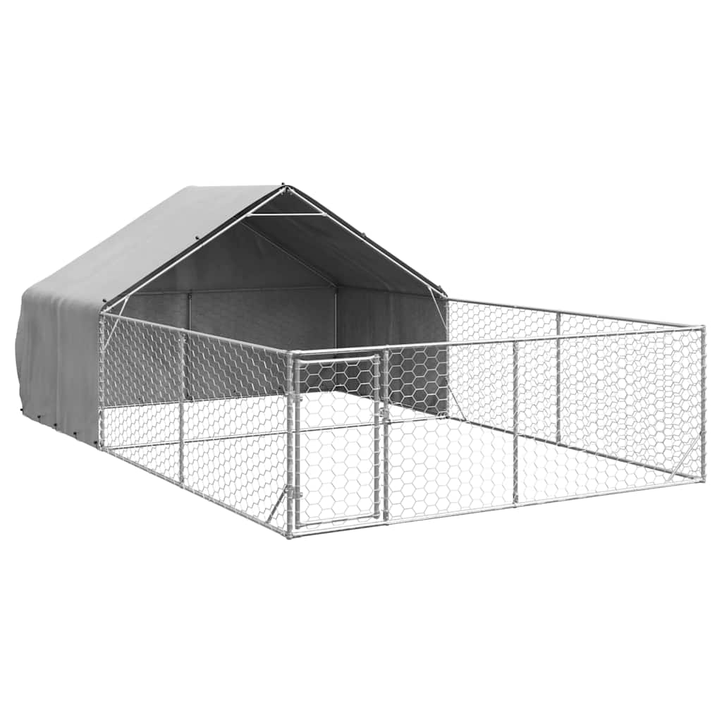 Hondenkennel Met Ren 6X3X1,9 M Gegalvaniseerd Staal