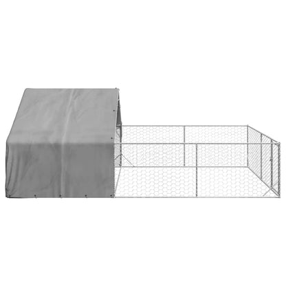 Hondenkennel Met Ren 6X3X1,9 M Gegalvaniseerd Staal