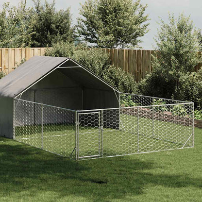 Hondenkennel Met Ren 6X3X1,9 M Gegalvaniseerd Staal