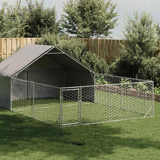 Hondenkennel Met Ren 6X3X1,9 M Gegalvaniseerd Staal