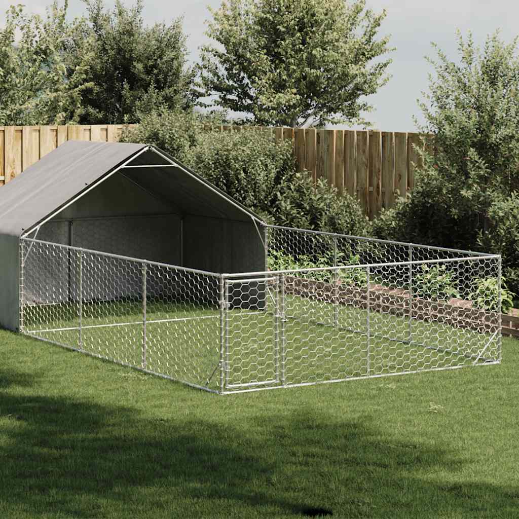 Hondenkennel Met Ren 6X3X1,9 M Gegalvaniseerd Staal