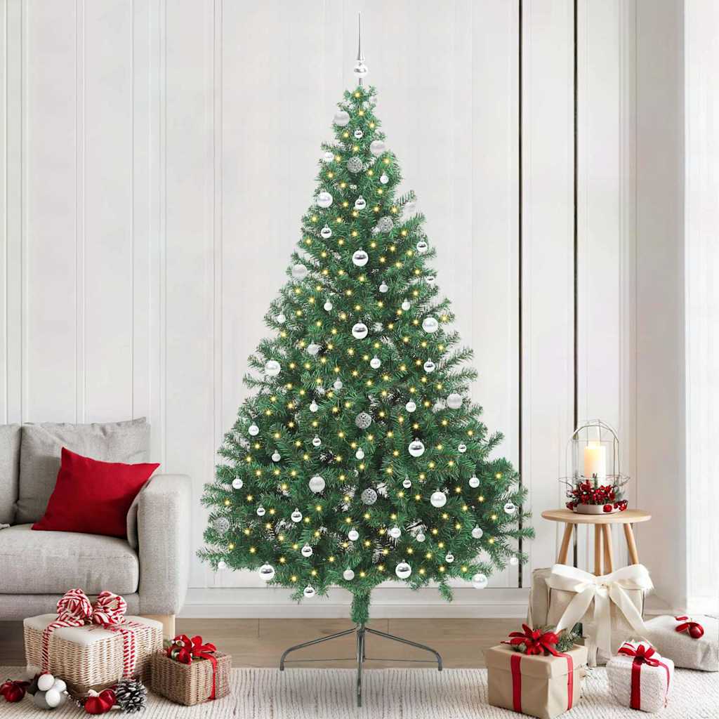 Kunstmatig Voorverlicht Kerstboom Met 300 Led Pvc Groen