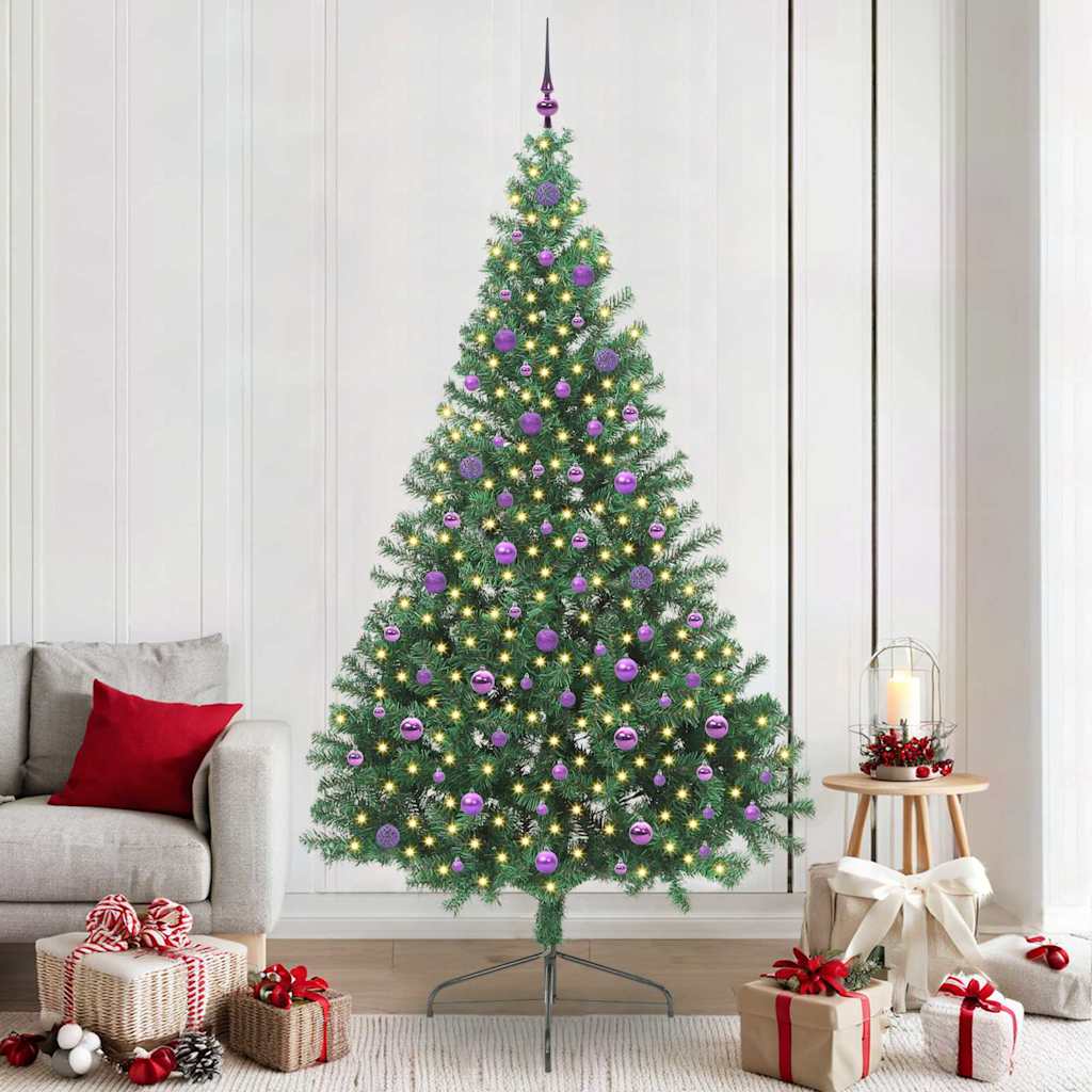 Kunstmatig Voorverlicht Kerstboom Met 300 Led Pvc Groen