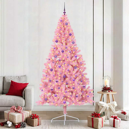 Kunstmatig Voorverlicht Kerstboom Met 300 Led Pvc Roze