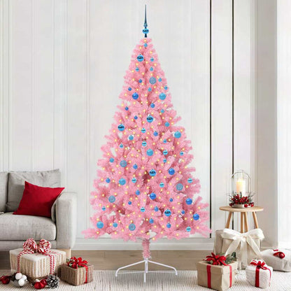 Kunstmatig Voorverlicht Kerstboom Met 300 Led Pvc Roze