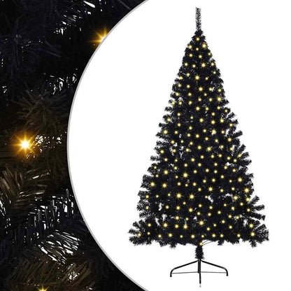 Kunstmatig Voorverlicht Kerstboom Met 300 Led Pvc Zwart