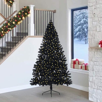 Kunstmatig Voorverlicht Kerstboom Met 300 Led Pvc Zwart