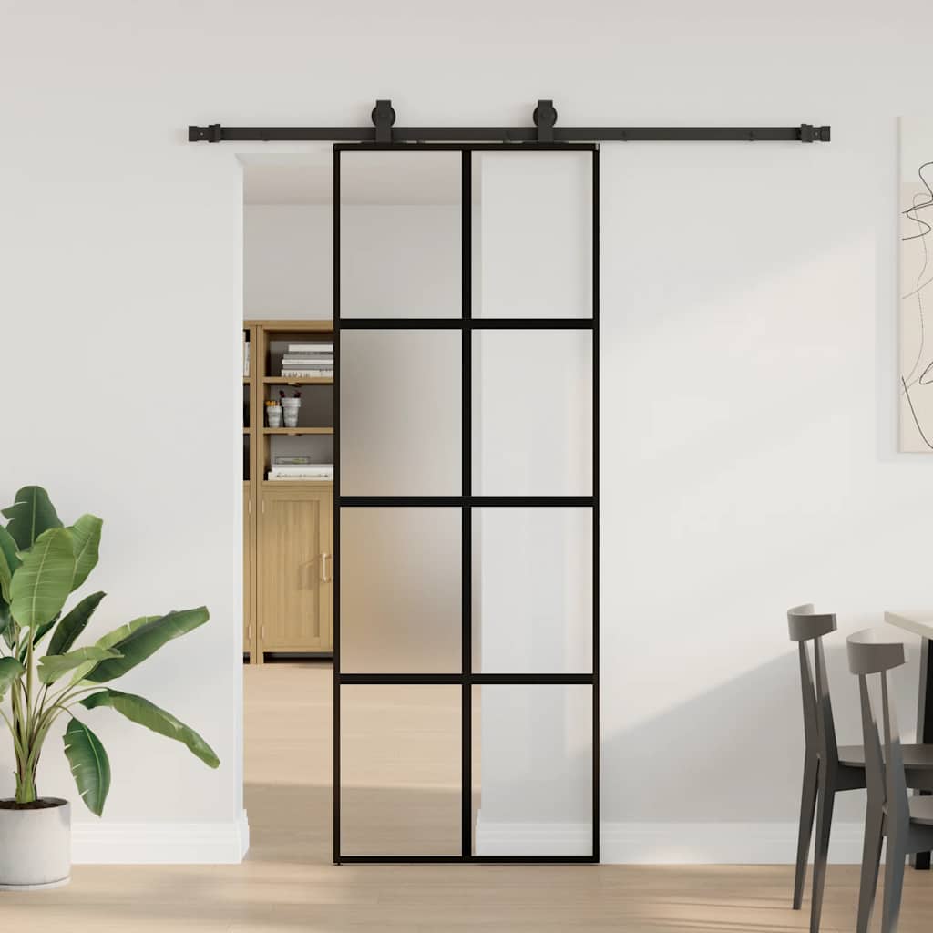 Schuifdeur Met Beslagset 90X205 Cm Gehard Glas