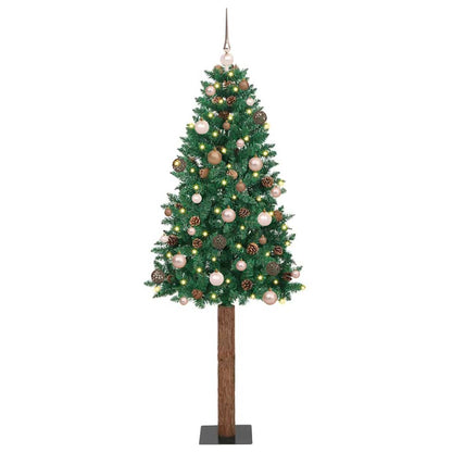 Slanke Kerstboom 180 Cm Pvc En Massief Dennenhout