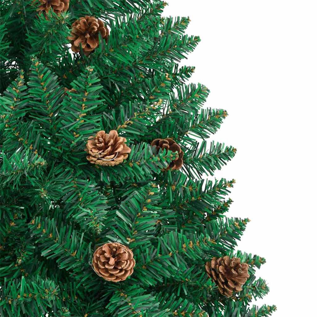 Slanke Kerstboom 180 Cm Pvc En Massief Dennenhout
