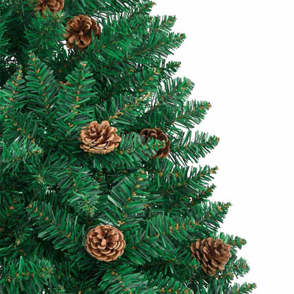 Slanke Kerstboom 180 Cm Pvc En Massief Dennenhout