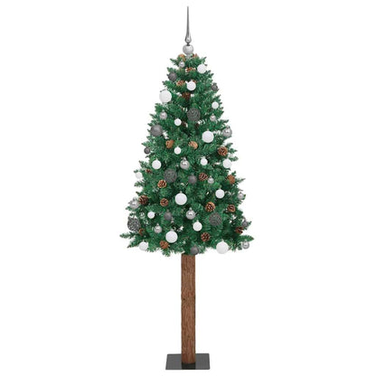 Slanke Kerstboom 180 Cm Pvc En Massief Dennenhout