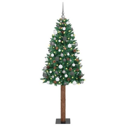 Slanke Kerstboom 180 Cm Pvc En Massief Dennenhout