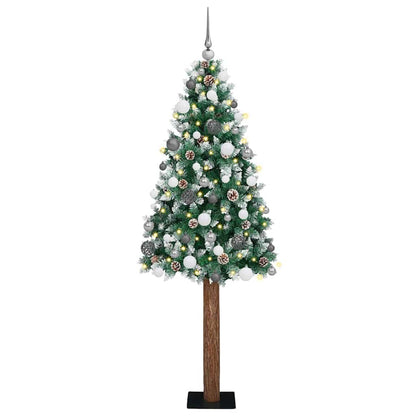 Slanke Kerstboom 180 Cm Pvc En Massief Dennenhout