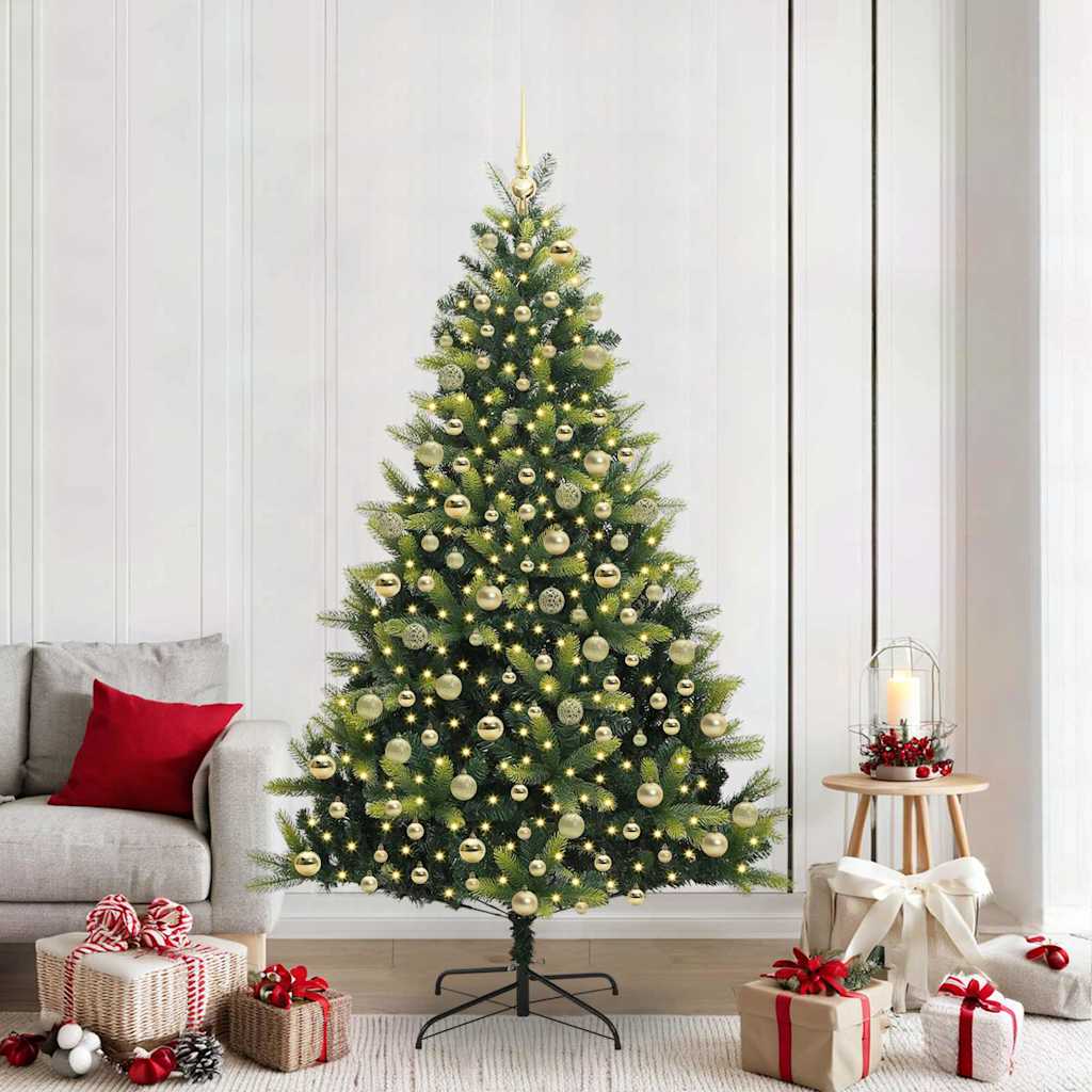 Kunstkerstboom Met Scharnier 300 Leds Groen Pvc En Pe
