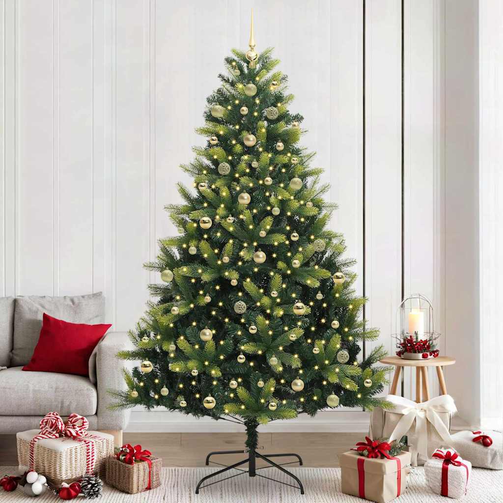 Kunstkerstboom Met Scharnier 300 Leds Groen Pvc En Pe