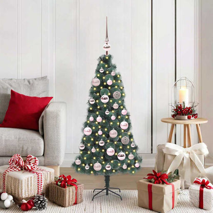 Artificial Pre-Lit Kerstboom Met Bal Set Groen 150 Cm Pet