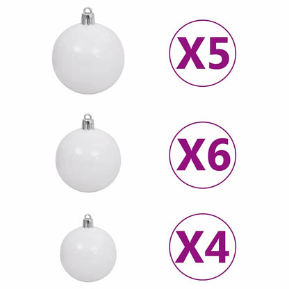 Artificial Pre-Lit Kerstboom Met Bal Set Groen 150 Cm Pet