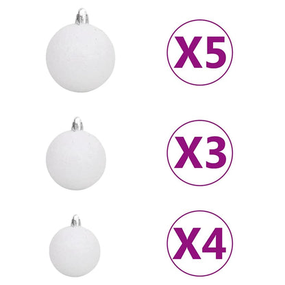 Artificial Pre-Lit Kerstboom Met Bal Set Groen 150 Cm Pet
