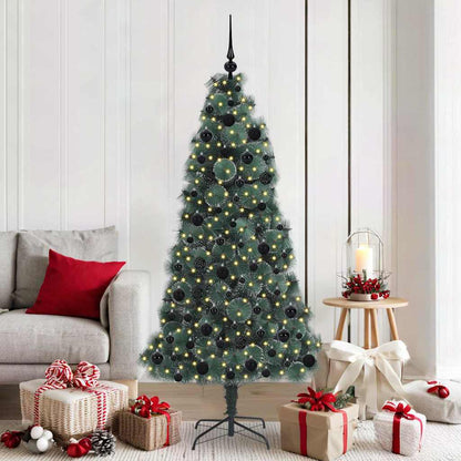 Artificial Pre-Lit Kerstboom Met Bal Set Groen 150 Cm Pet