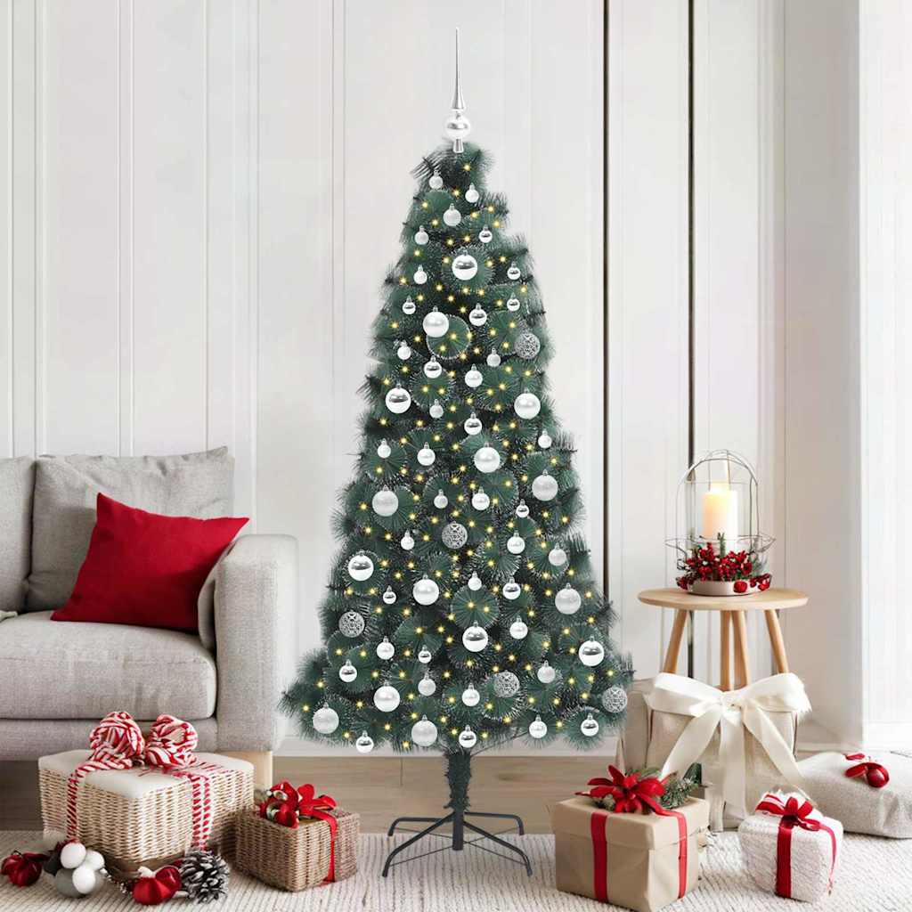 Artificial Pre-Lit Kerstboom Met Bal Set Groen 150 Cm Pet