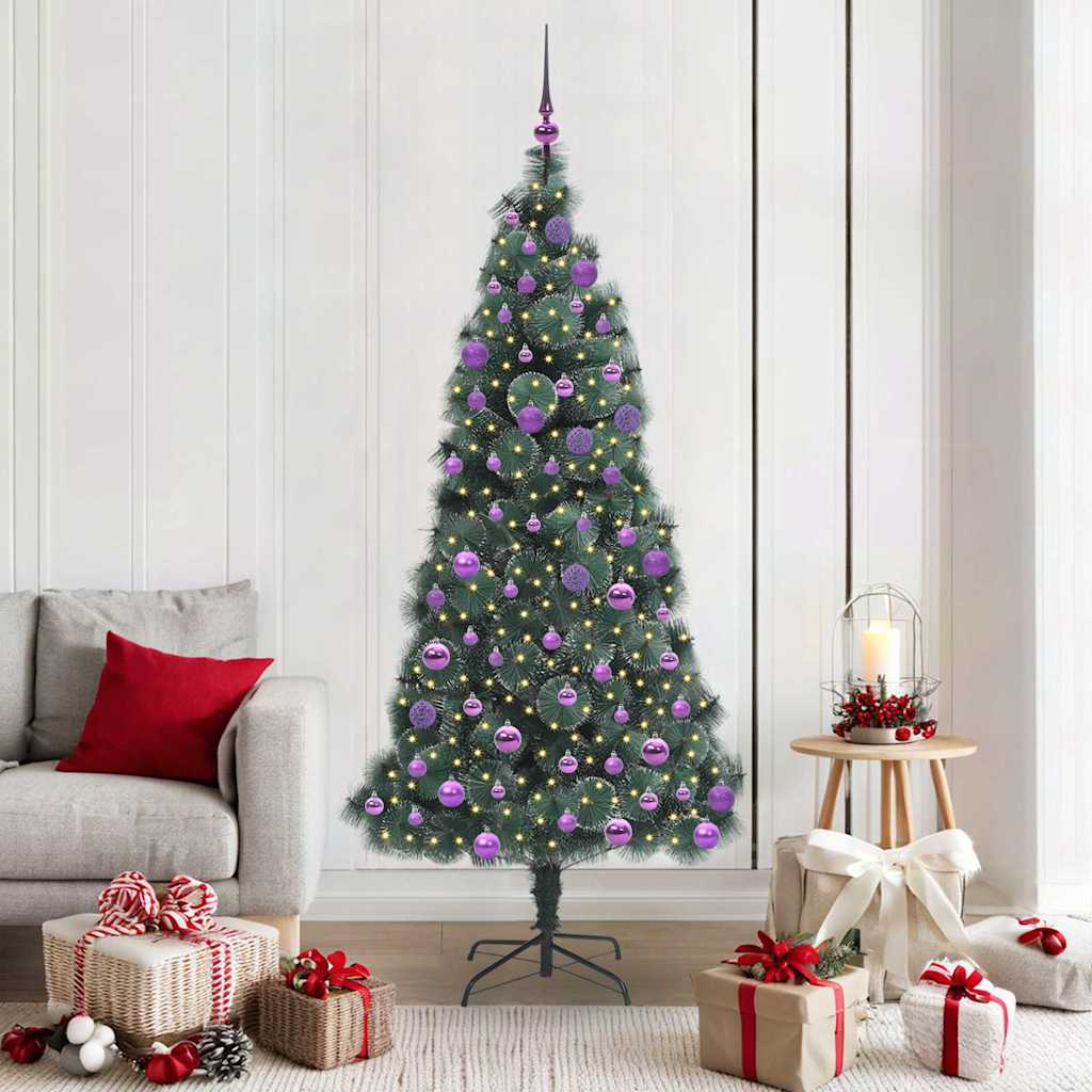 Artificial Pre-Lit Kerstboom Met Bal Set Groen 150 Cm Pet