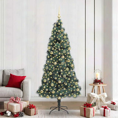 Artificial Pre-Lit Kerstboom Met Bal Set Groen 150 Cm Pet