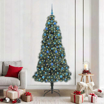 Artificial Pre-Lit Kerstboom Met Bal Set Groen 150 Cm Pet