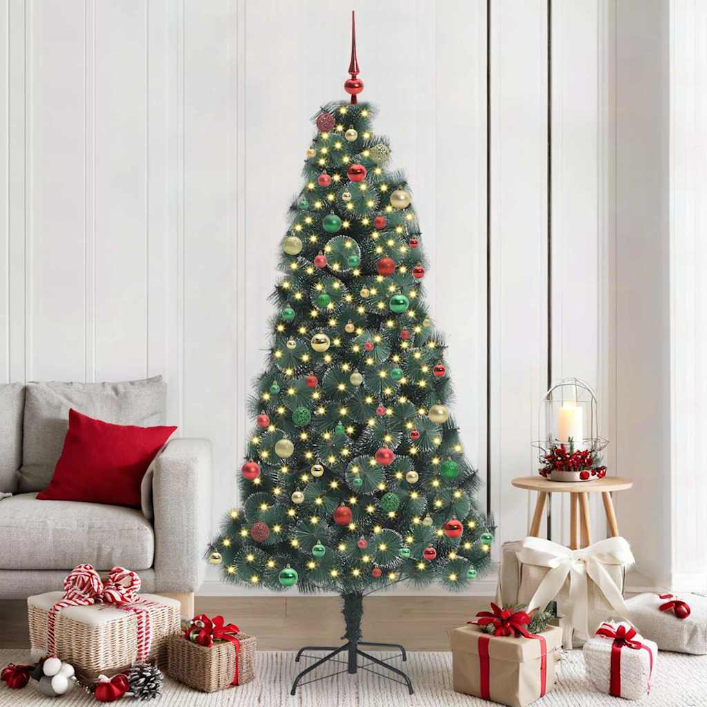 Artificial Pre-Lit Kerstboom Met Bal Set Groen 150 Cm Pet