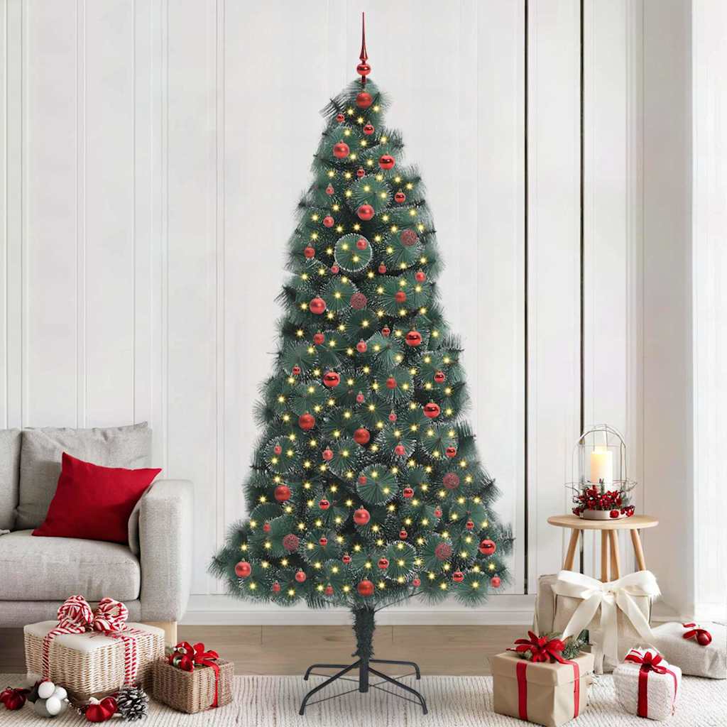 Artificial Pre-Lit Kerstboom Met Bal Set Groen 150 Cm Pet