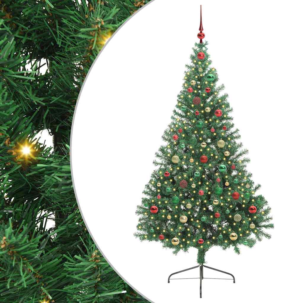 Kunstmatig Voorverlicht Kerstboom Met 300 Led Pvc Groen
