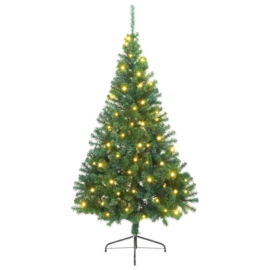 Kunstmatig Voorverlicht Kerstboom Met 300 Led Pvc Groen