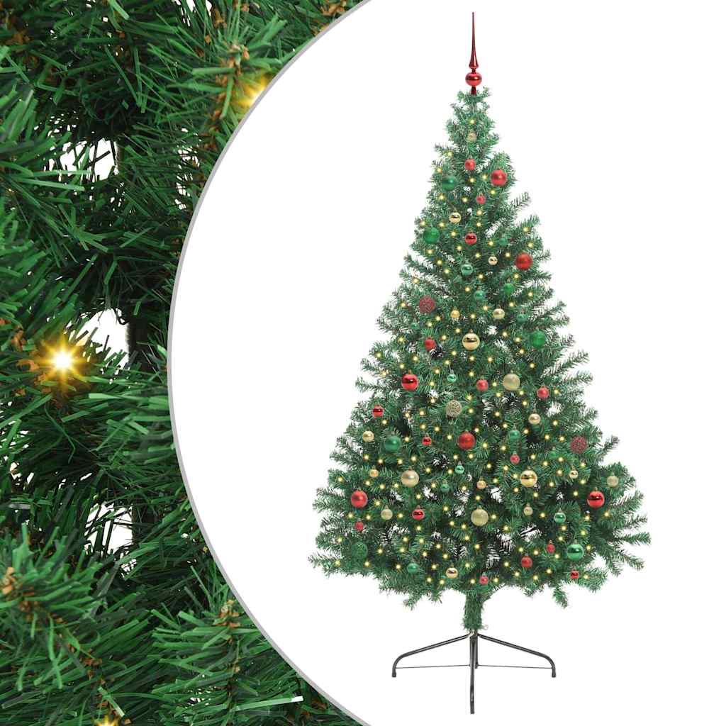 Kunstmatig Voorverlicht Kerstboom Met 300 Led Pvc Groen
