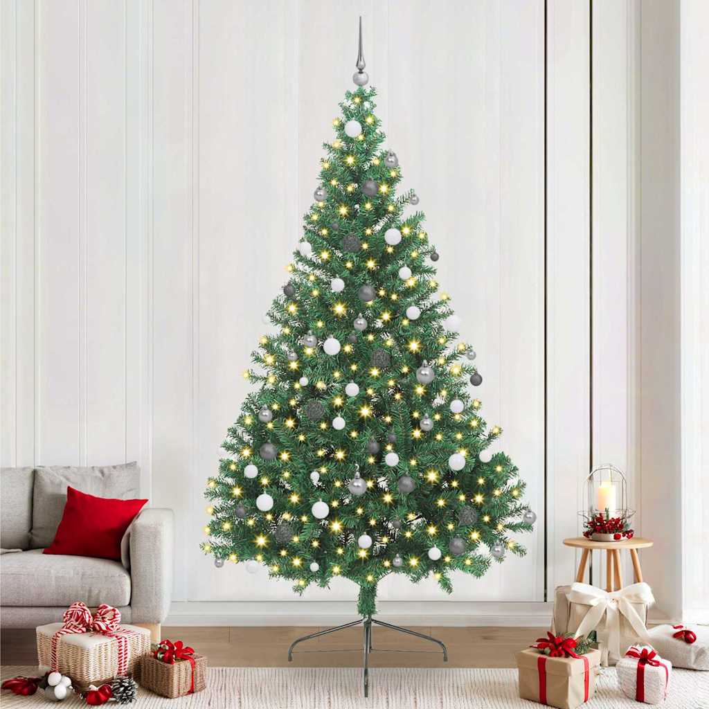 Kunstmatig Voorverlicht Kerstboom Met 300 Led Pvc Groen