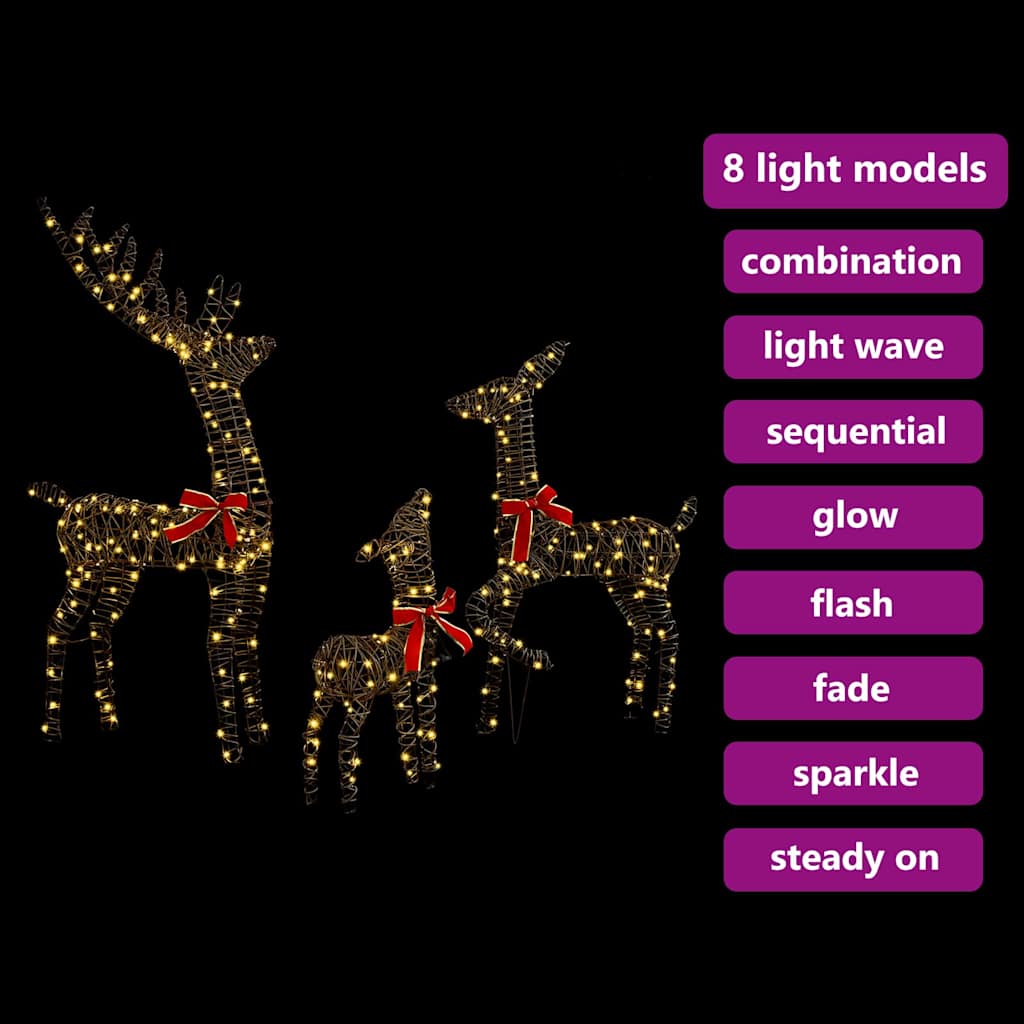 Rendier Familie 3 Pcs Warmwit 67 X 26 X 127 Cm