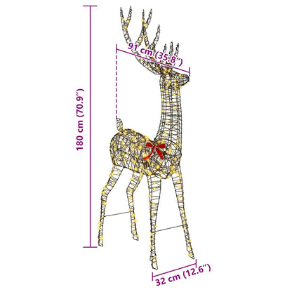 3D Rendier Met 250 Led Warmwit 180 Cm
