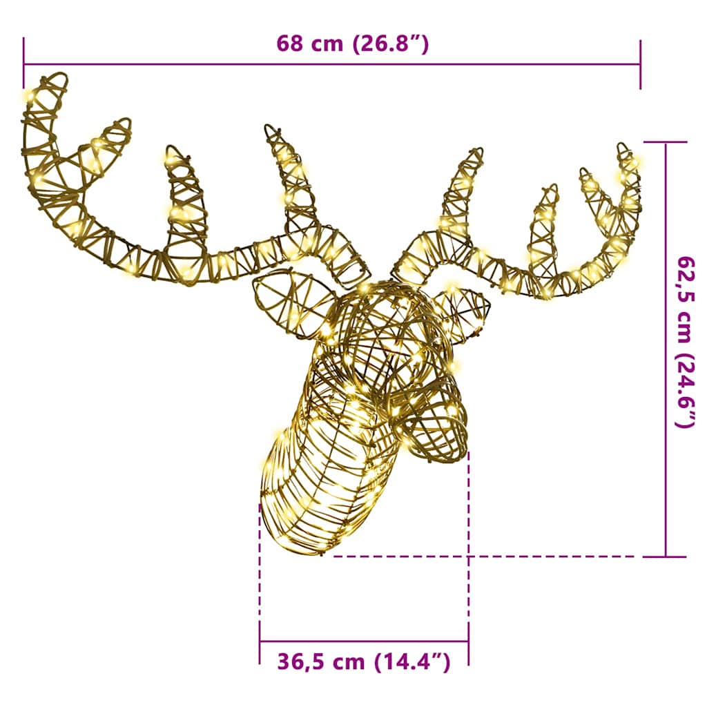 Rendier Trek Slede Met 140 Led Warmwit 60 Cm
