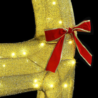 Rendier Trek Slede Met 200 Led Warmwit 70 X 26 X 128,5 Cm