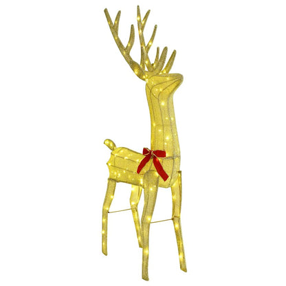 Rendier Trek Slede Met 200 Led Warmwit 70 X 26 X 128,5 Cm