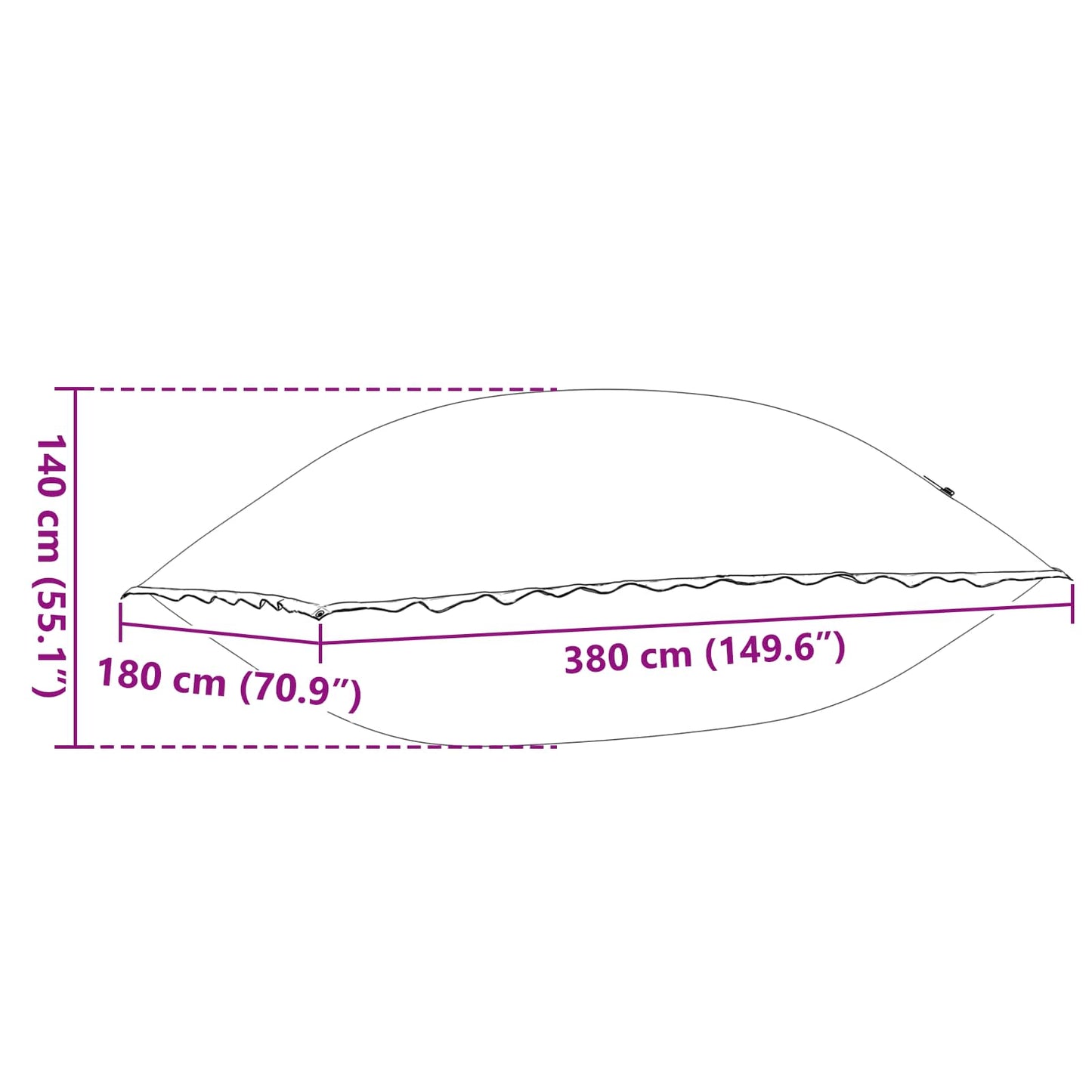 Zwembospod Blauw 400 X 200 X 140 Cm Pvc