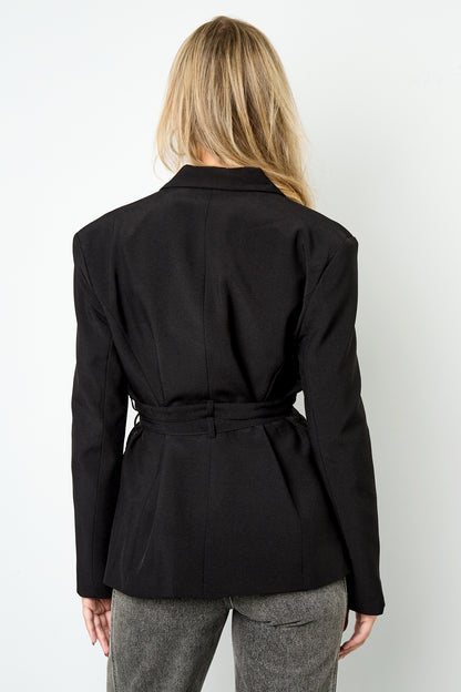 Woven Polyester Fiber Women's Suit Set Elegant Solid Color Fall/Winter