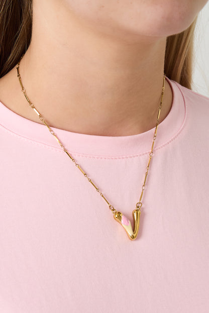 Happy Initials ketting met bedels