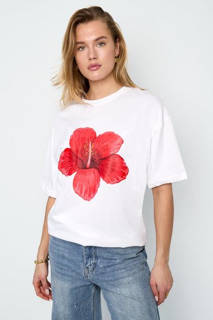 T-shirt met tropische bloemen