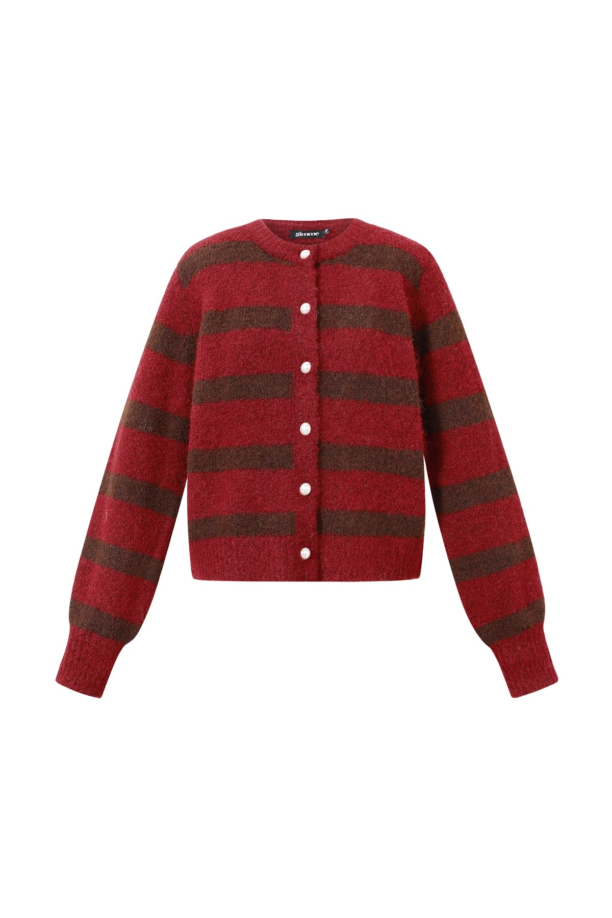 Knitted Polyester Fiber Women's Cardigan Casual Stripes
