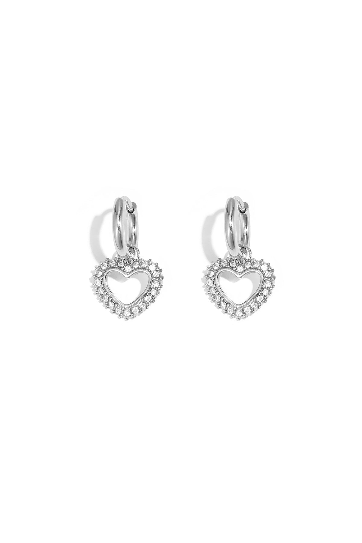 diamant hart oorbellen
