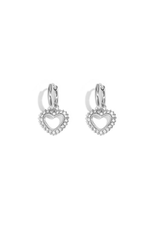 diamant hart oorbellen
