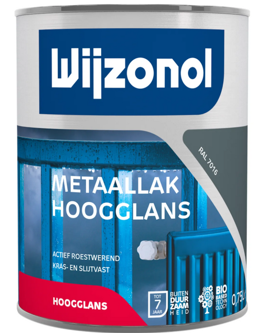 Wijzonol - Metaallak - Hoogglans - RAL 7016 - 750 ml - Duurzaam