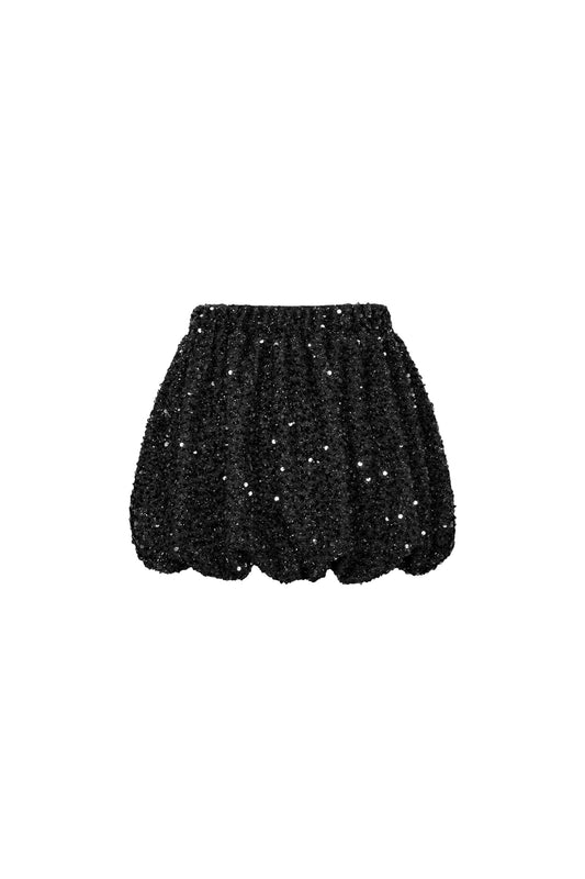 Woven Polyester Fiber Women's Mini Skirt Elegant Sequins