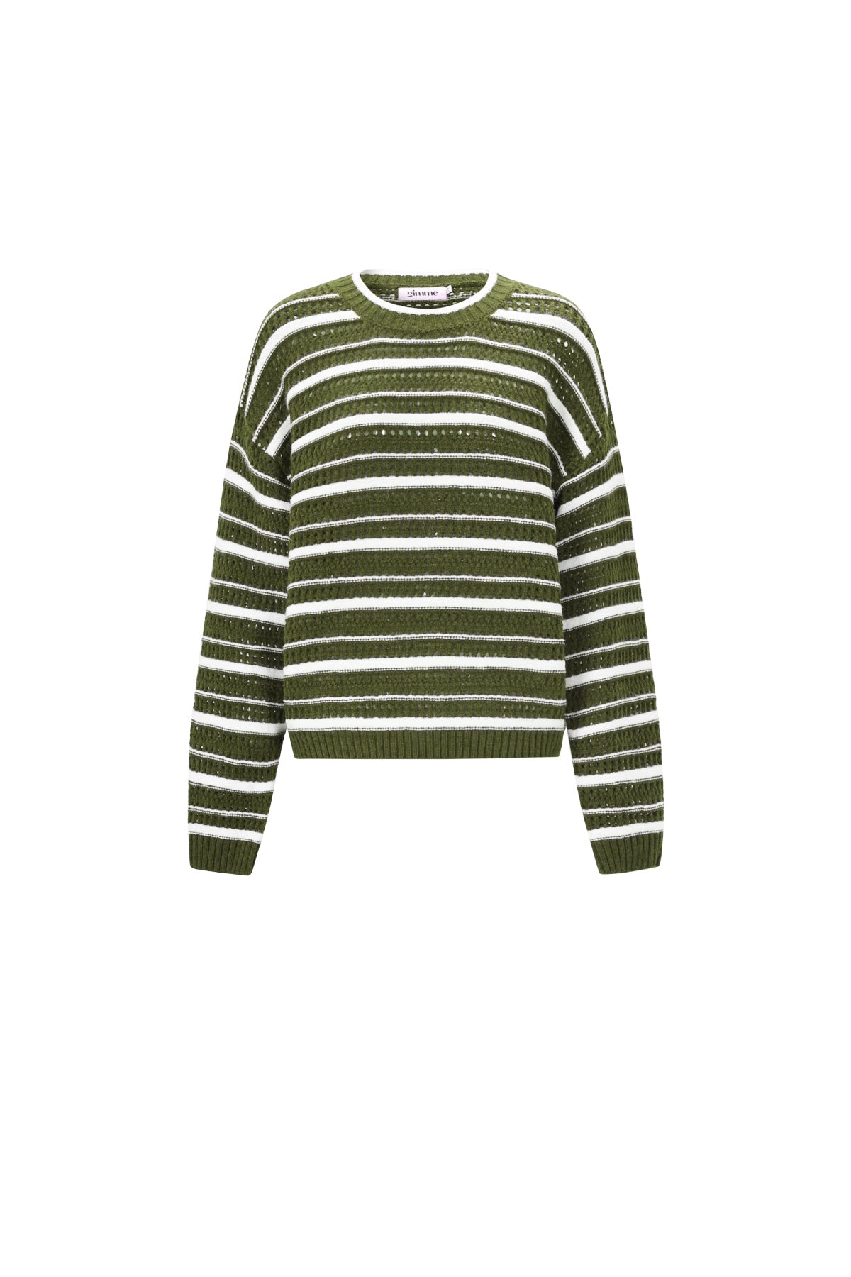 Knitted Polyester Fiber Women's Knit Sweaters Casual Stripes